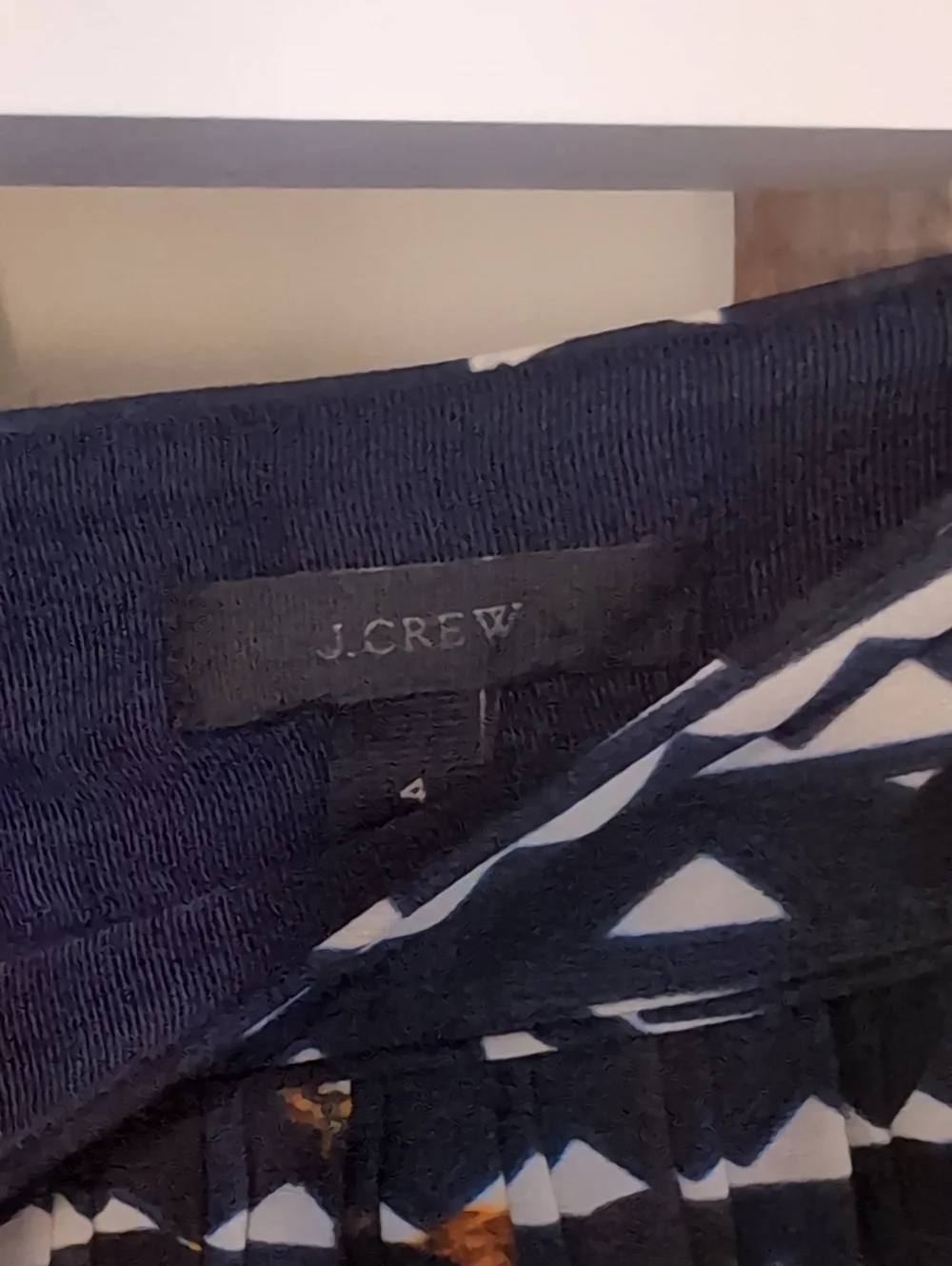 J Crew Navy Pleated Floral Skirt - Sz 4